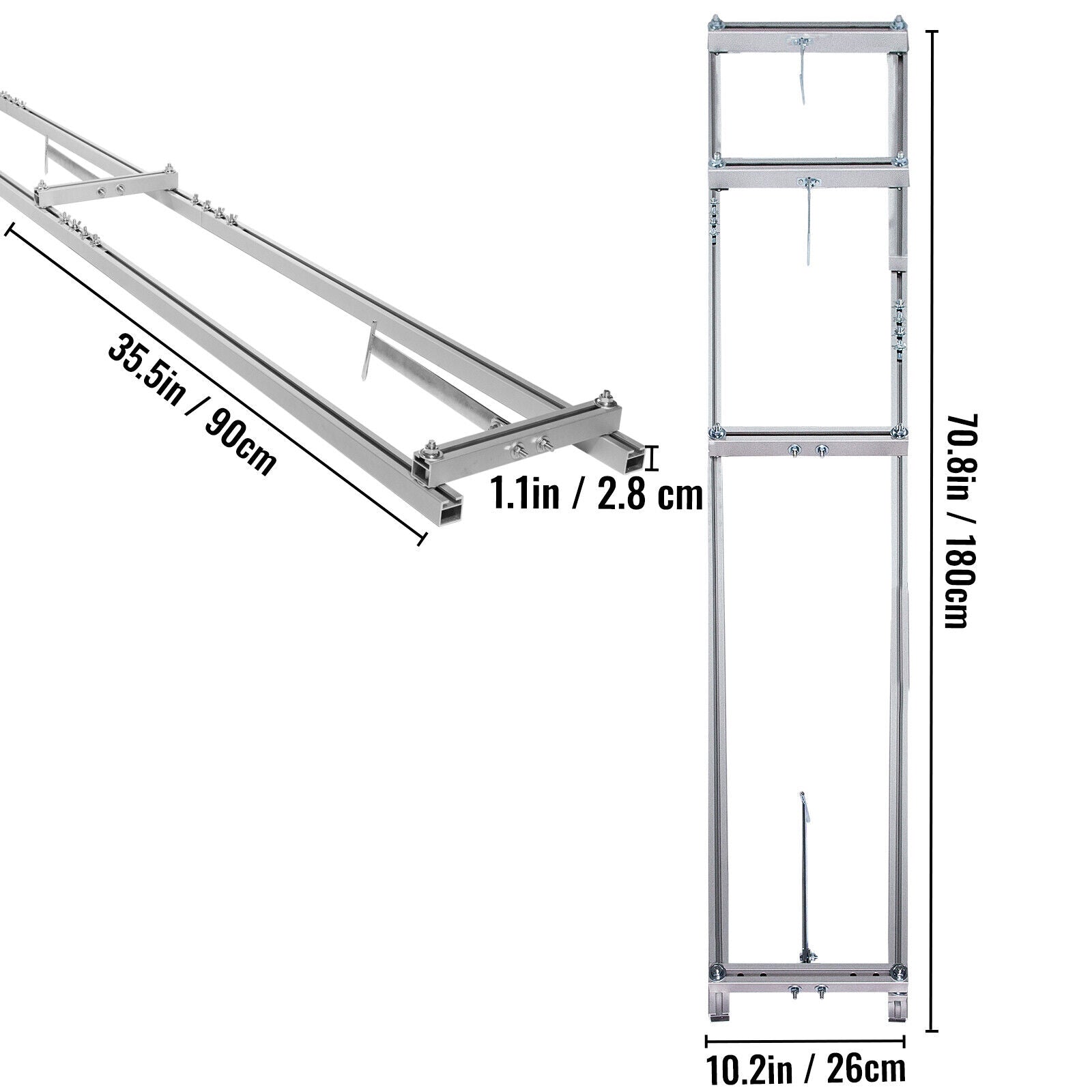Rail Mill Guide System, 3 Crossbar Kits Work with Chainsaw Mill