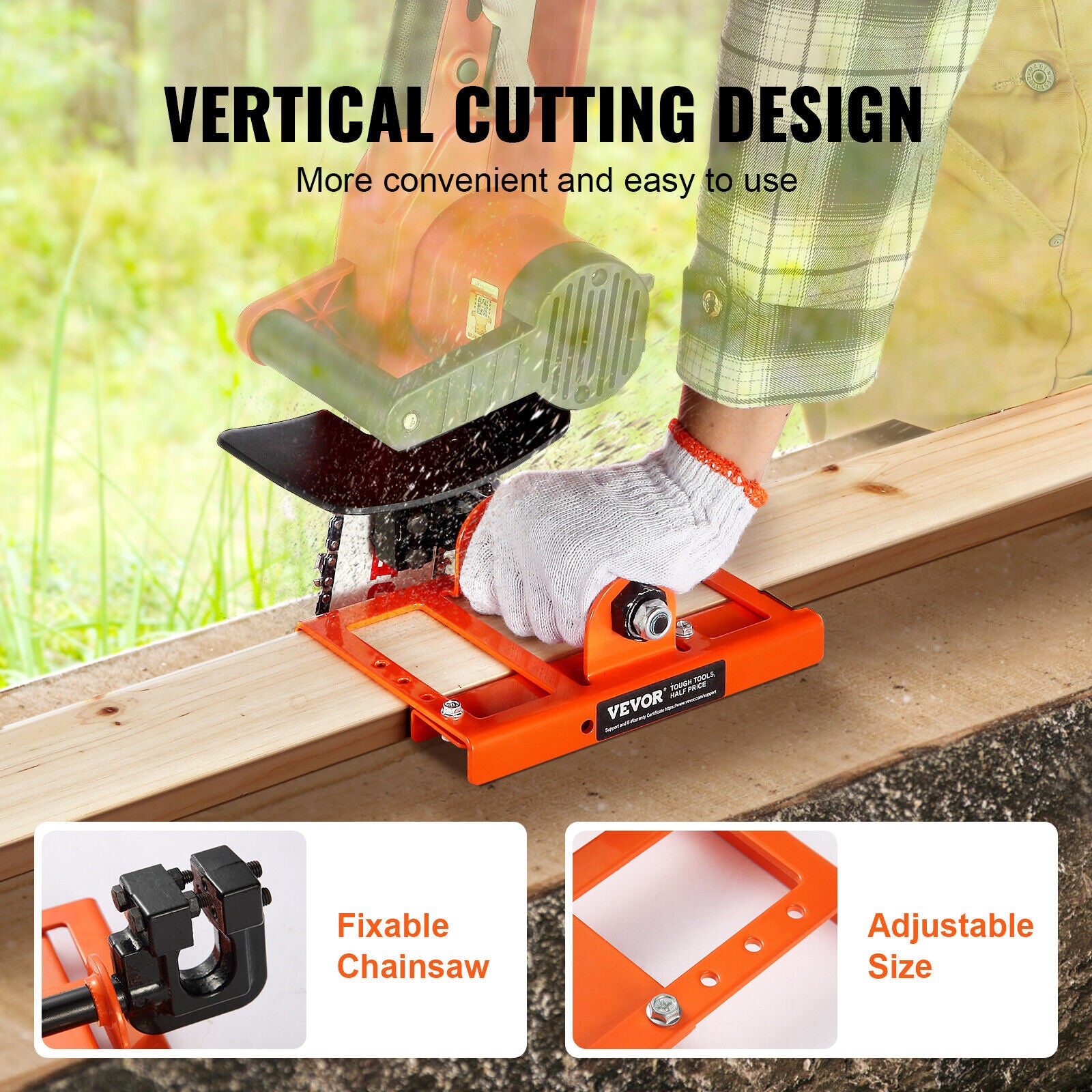 Premium Vertical Chainsaw Mill Lumber Cutting Guide 2"-6" Cutting Width