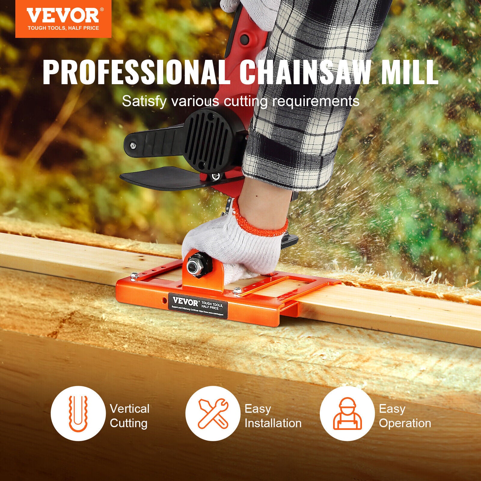 Premium Vertical Chainsaw Mill Lumber Cutting Guide 2"-6" Cutting Width